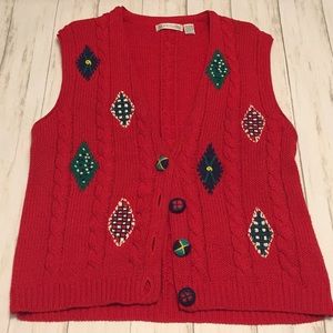 Christmas 🎄 Sweater Vest Cardigan. Size Large.